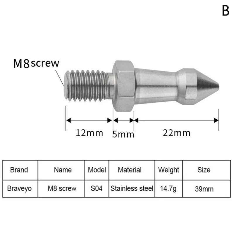 Tripod Spike 1 4 3 8 M8 Inch Camera Monopod Feet Screw Fixed Shooting Qme M8
