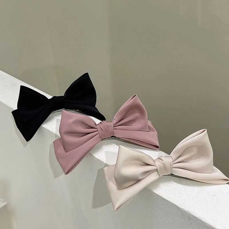 Korean Princess Hairpin 3D Bow Cute Hair Clips Ribbon Barrettes Girls Sauna Wear Women Hair Accessories Spring Qme