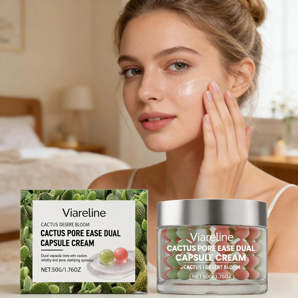 Cactus Capsule Cream Reduce Wrinkle Pore Bounce Lifting Firming Skin Antioxidant Protection Night Face Moisturizing Essence 50g Qme