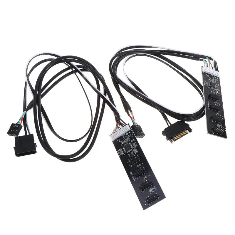 USB Adapter 9Pin Male Quad Splitter 8 Port USB20 HUB Riser Card Qme