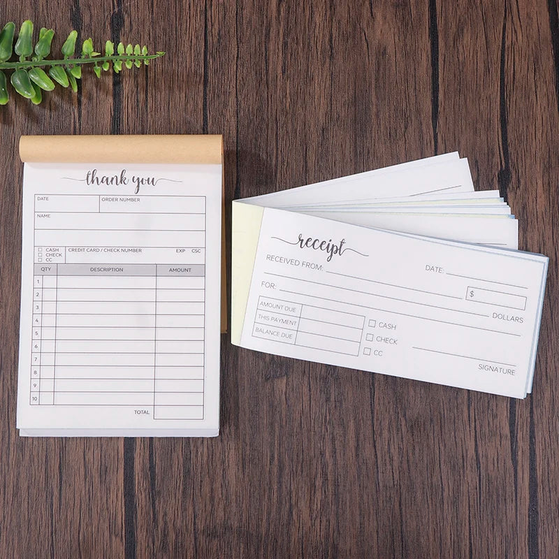 1 Receipt Book Carbonless Paper Thank You Sales Order Small Business Qme