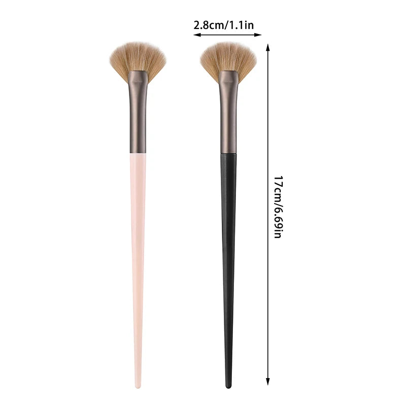 1 Slim Soft Facial Fan Brush Makeup Cosmetic Multi Use Mask Tool Qme