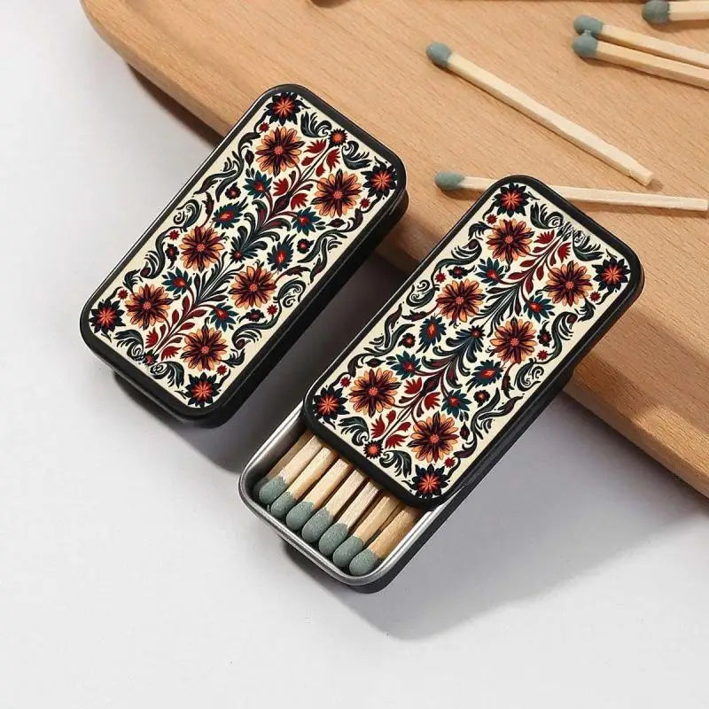 Black Gold Rose Heart-shaped Retro Fire Wood Box Does Not Include Qme