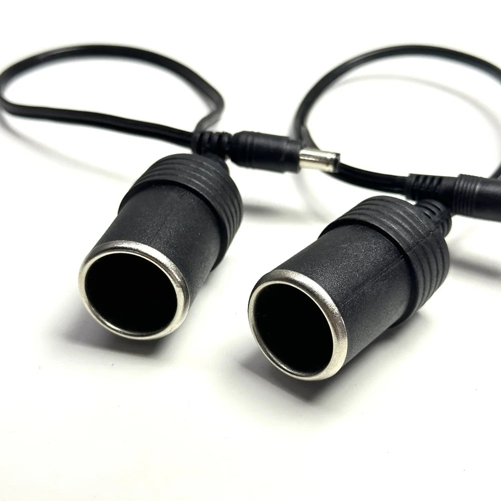 5pcs 12V 24V Car Cigarette Lighter DC 2.1 x 5.5 mm Male/Female Plug Charger Power Cable Universal For Car Truck Bus Qme