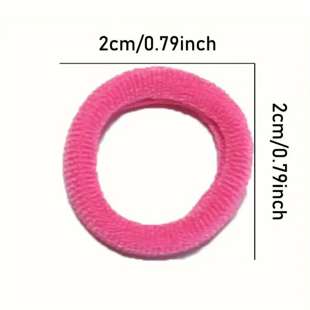 100pcs Colorful Nylon Elastic Hair Bands | Mixed Colors, Polyester Hair Ties for Ponytails, Small Hair Accessories, Qme