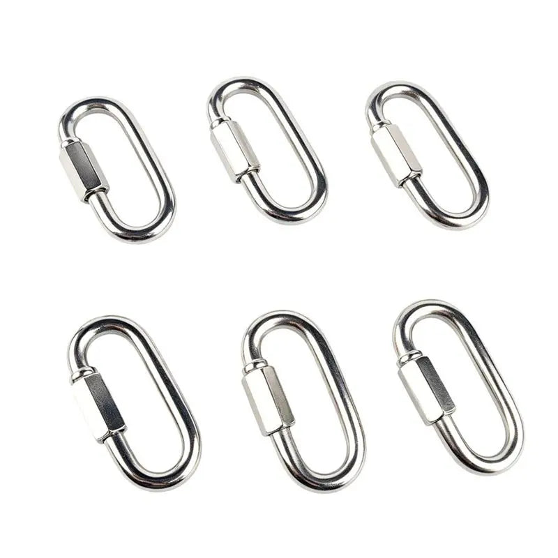 A02F-M8 304 Stainless Steel Chain Quick Links- 6-Pack 3 Inch Stainless Steel Connectors Qme
