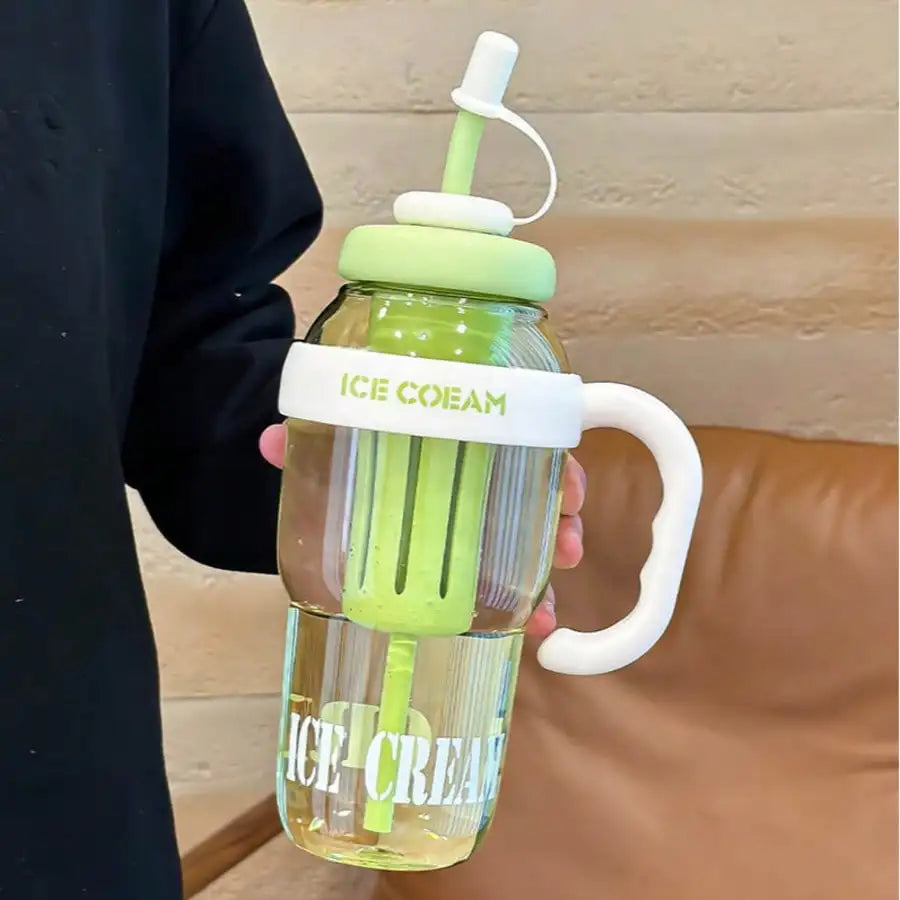 Student Large Capacity Summer Ice King Cup Fitness Essential Lucky Qme green