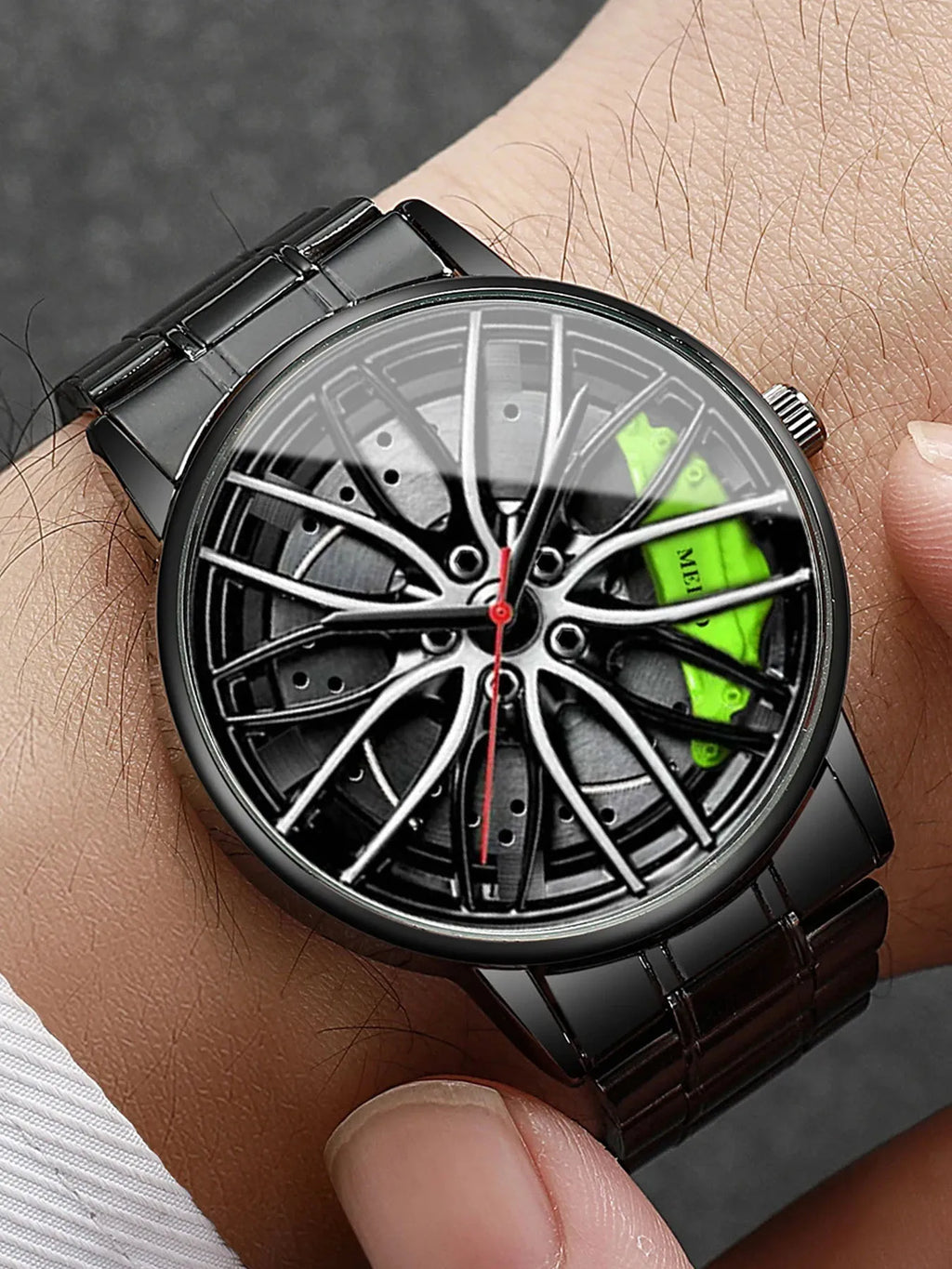 4-piece set of non mechanical wheels, trendy fully automatic quartz movement, men's watch, fashionable men's watch set Qme