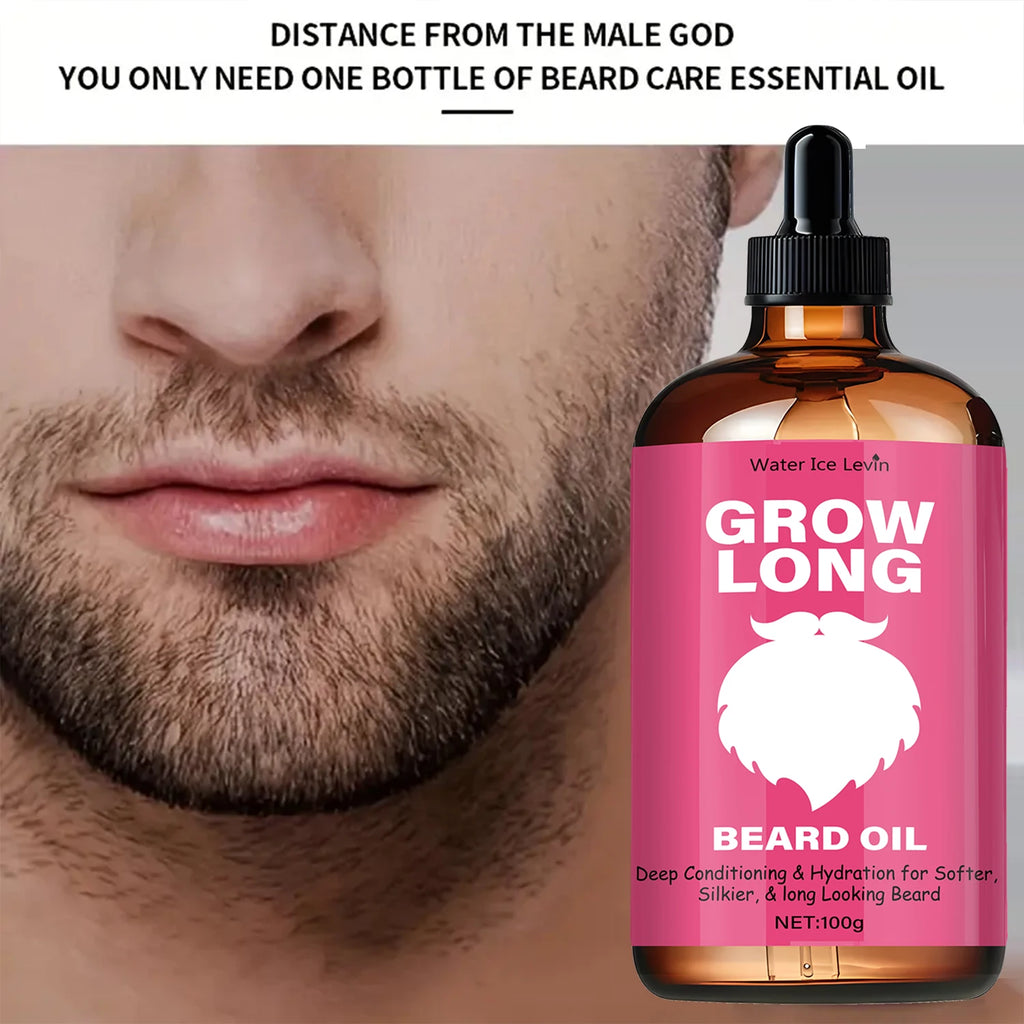 Levin Beard Oil: The Ultimate Blend for Growth & Shine. Deeply Moisturizes for a Softer, Silkier, and Manageable Beard Qme
