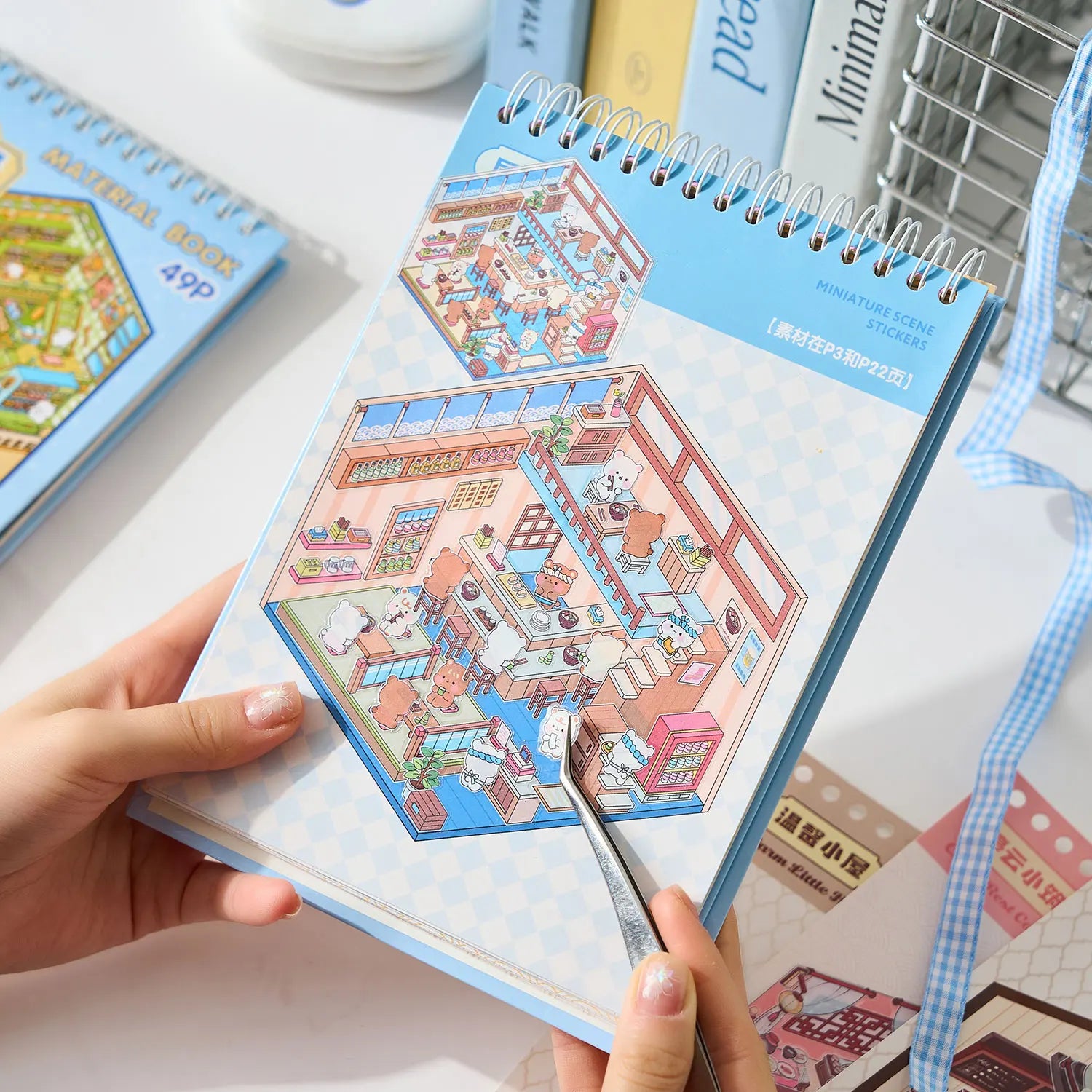 50pcs 50in1 3D Landscape Sticker Collection Book Album Cartoon Scene DIY Toy Game Festival Birthday Gift for Kid Girl Child Qme