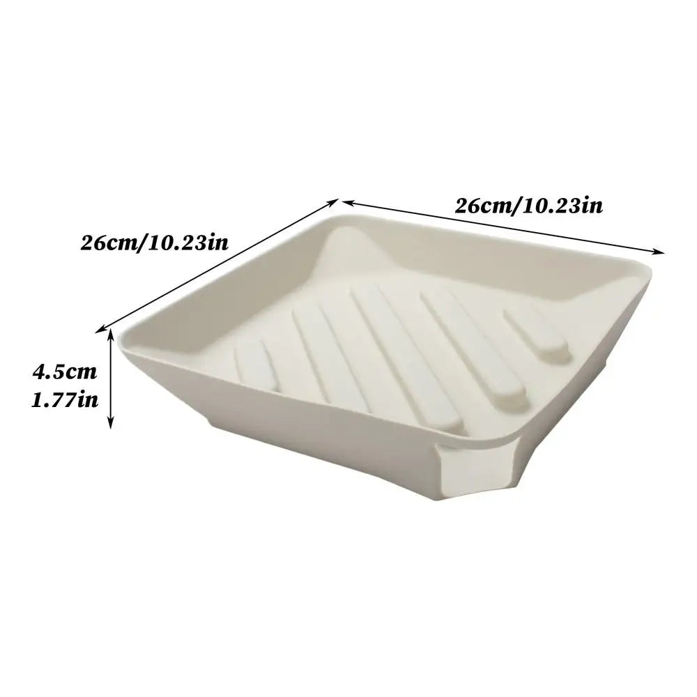 Dish Drying Mat Silicone Storage Organizer Non-Slip Drain Pad With Spout For Counter Bathroom Sink Side Utility Room Apartment Qme China Mainland WHITE