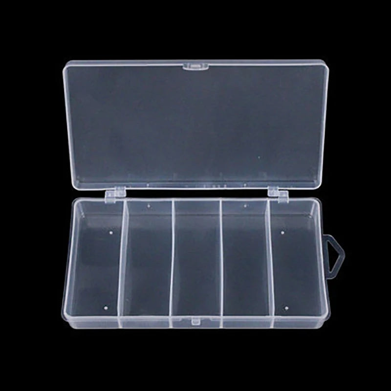 5 Compartments Fishing Tackle Box Storage Case Accessories Tools Fly Qme