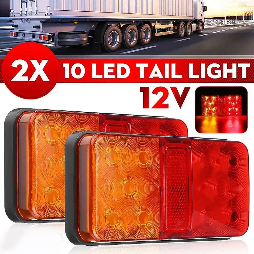 NEW 12V/24V/12-80V LED Truck Tail Lamp Taillight Turn Signal Indicator Stop Lamp Rear Brake Light For Car Truck Trailer Qme