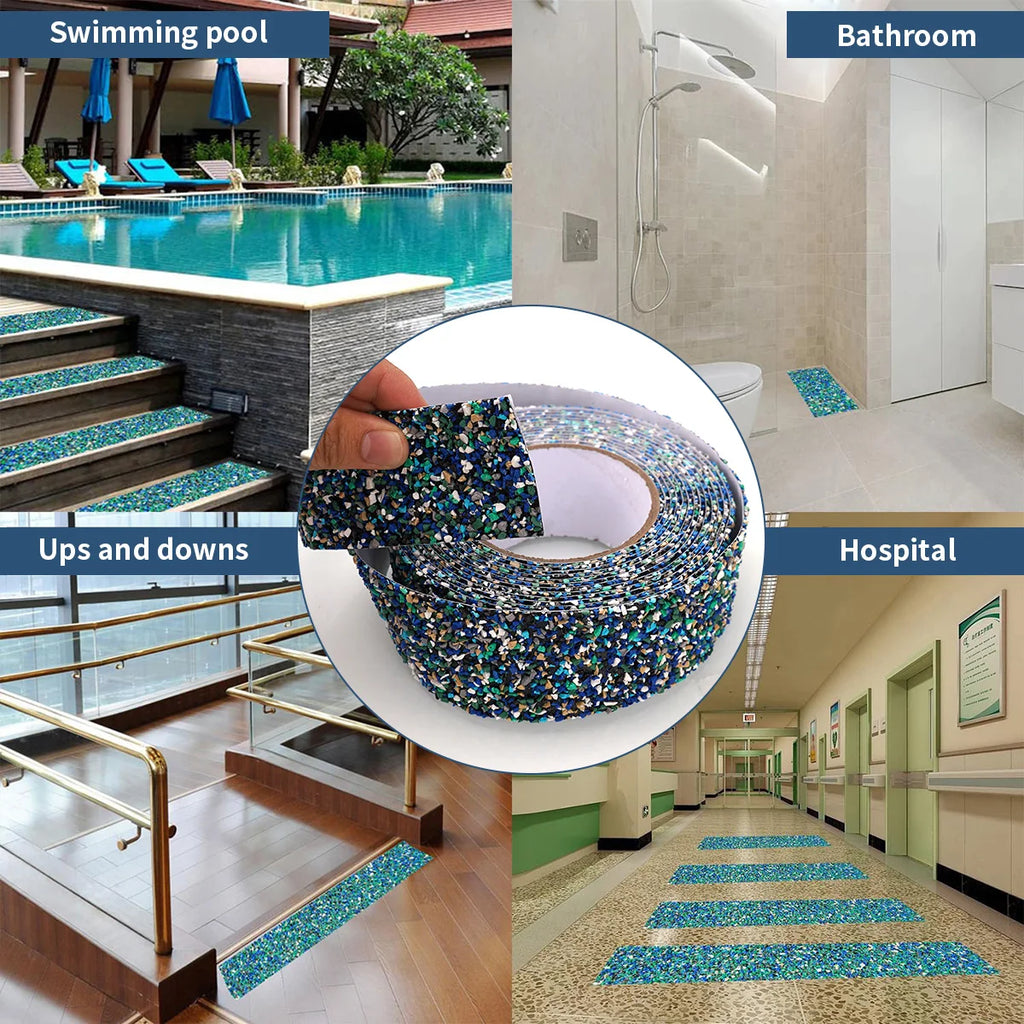 Non-Slip Blue Rubber Tape Durable PE Material with Grip Ideal for Indoor Outdoor Stair Tread Tubs Boats Trailways Residue-Free Qme
