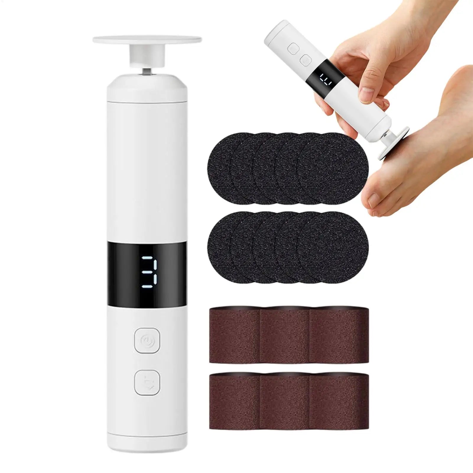 Electric Foot File Polisher Machine Dead Skin Remover Callus Foot Grinding Trimmer Foot Care Tool Scrubber Foot Grinder Qme