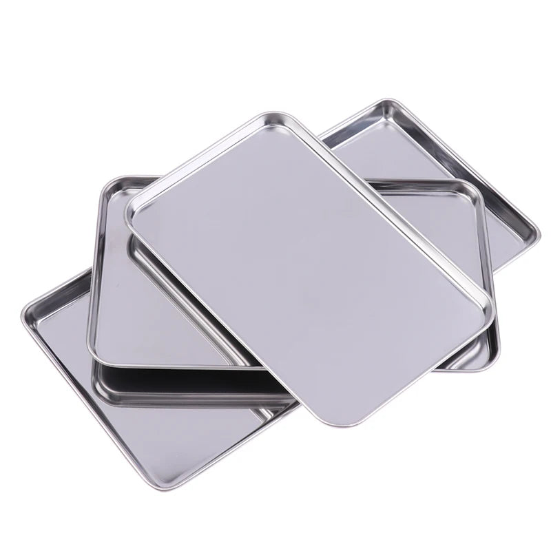 Dish Organizer Tray Home Decor Nordic Stainless Steel Rectangular Qme