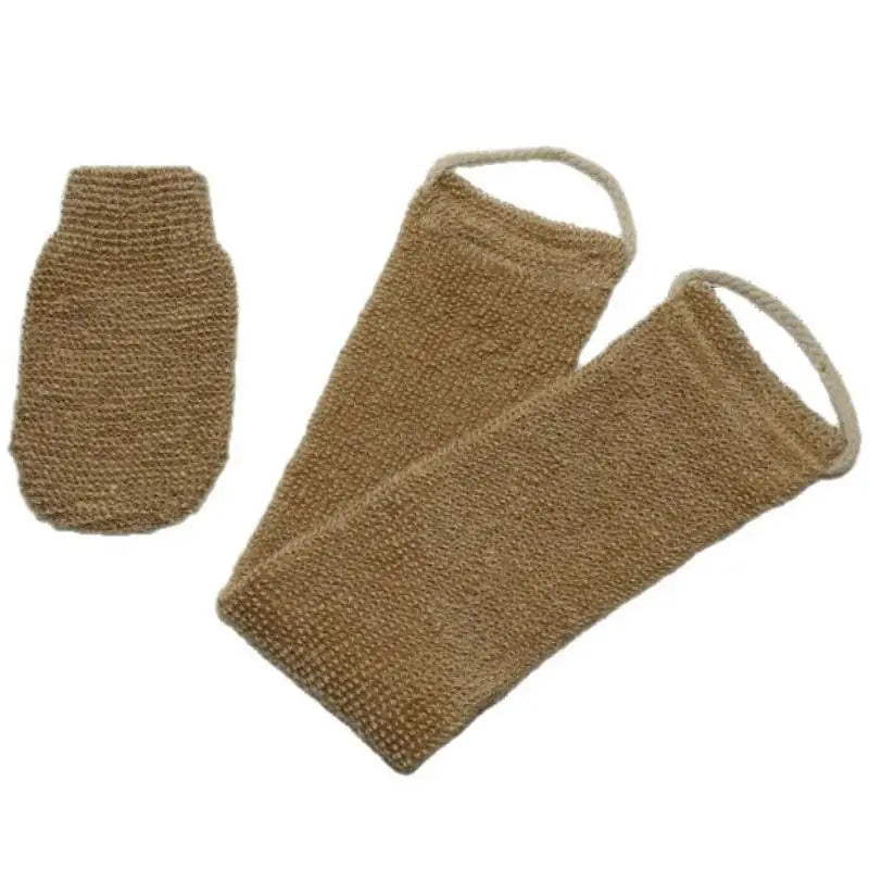 Breathable Ramie Jute Shower Towel Exfoliating Belt Back Cleansing Qme