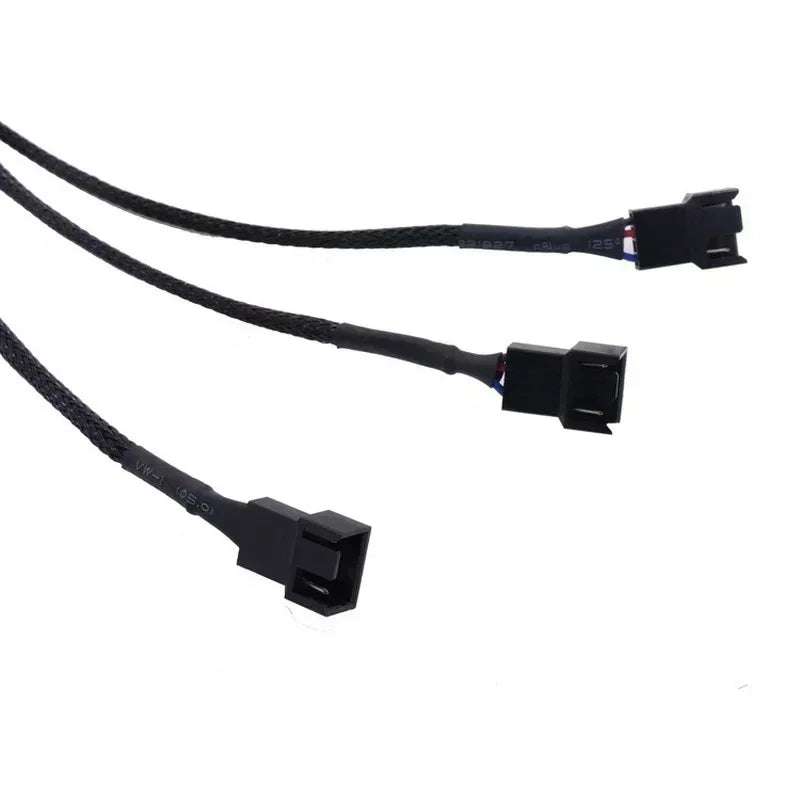 Fan Hub CPU Cooling 1 to 3 Port 12 V to Fan-Header with 3 Pin PWM Controller Dedicated Supply Extension Cable Qme