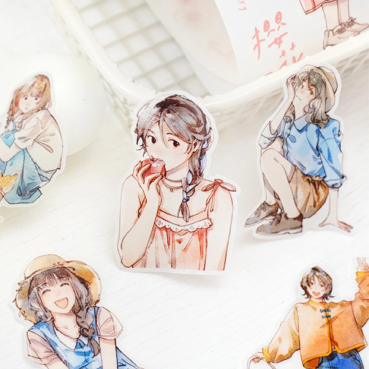5cm*2m PET Tape Girls Scrapbooking Decoration Materials People Stickers Roll Masking Tapes Journal Planner DIY Arts supplies Qme