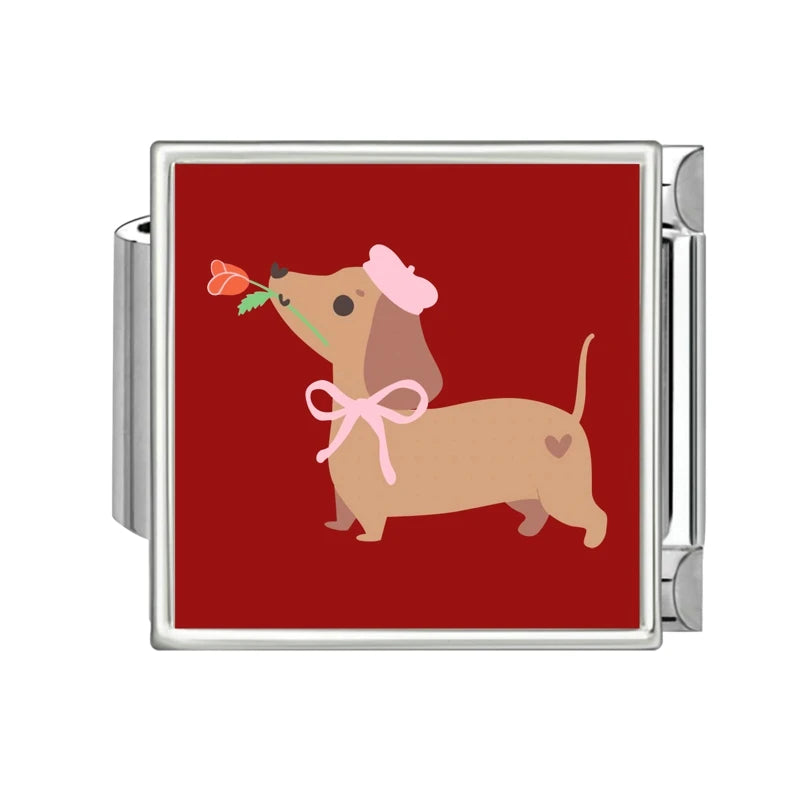 Fashion 2026 Colored Charms Animals Series Cat Dogs Italian Link Fit