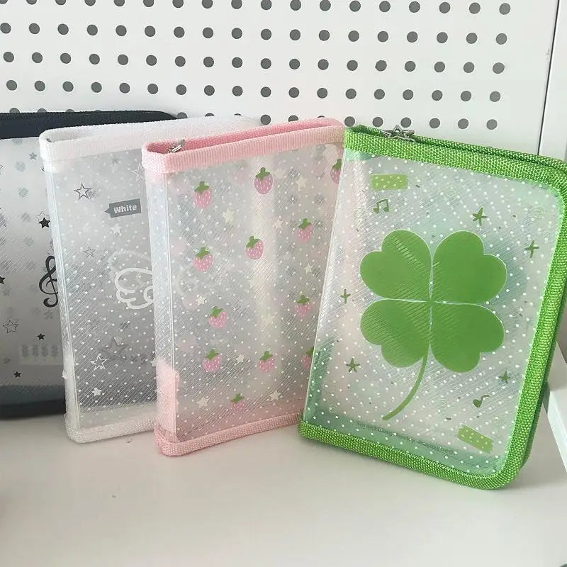 Cute Clover Strawberry Wings Stationery Storage Folder A6 Twill Qme