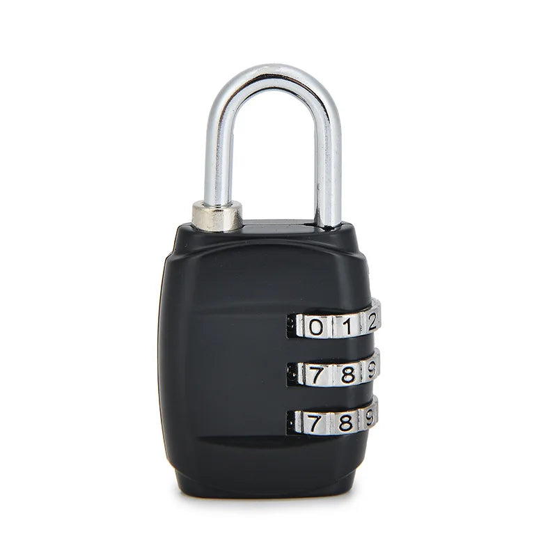 3 Digit Combination Padlock Mini Code Lock Luggage Lock for Suitcase Backpack Gym Locker Cabinet Drawer Travel Security Lock Qme Black 1pc