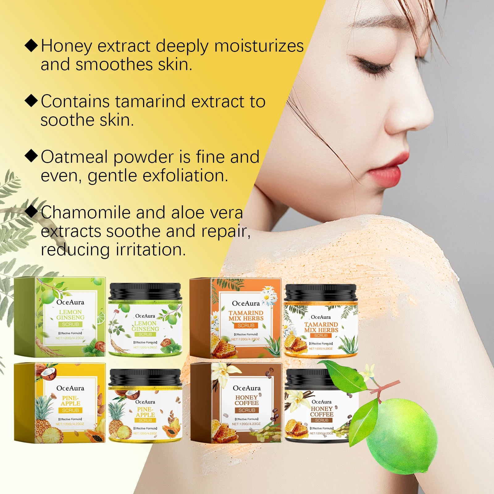 Body Scrub Cream for Bath Shower Deep Cleaning Whitening Exfoliating Removal Melanin Repair Brighten Moisturizing No Tight Qme