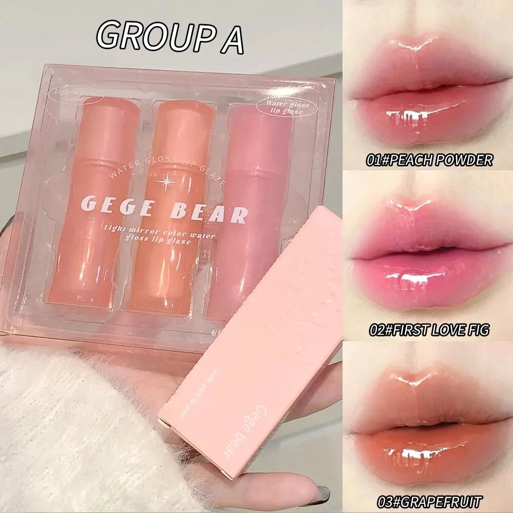Gege Bear Light Mirror Water Gloss Lip Glaze Moisturizing Valentine's Qme GX1135-A