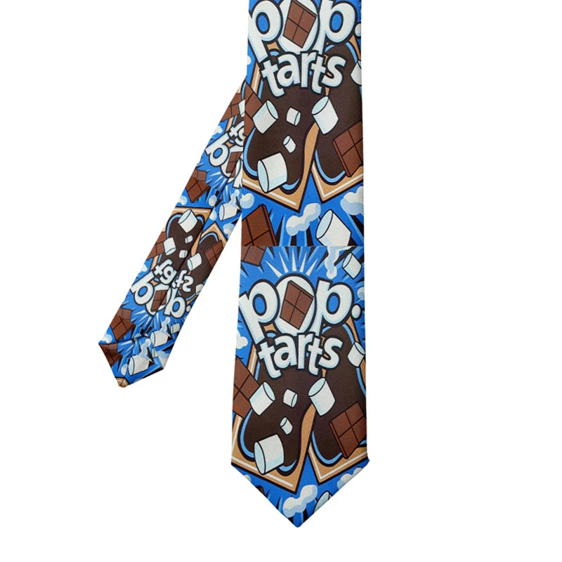 Novelty Interesting Food Printed Tie Fashionable Potato Chips Qme