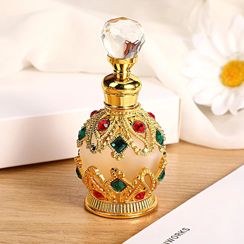 1PCS Luxury Perfume Bottle Essential Oil Bottle 15ml Empty Bottle Storage Bottle Gift Glass Perfume Bottle Portable Bottles Qme B-GGR