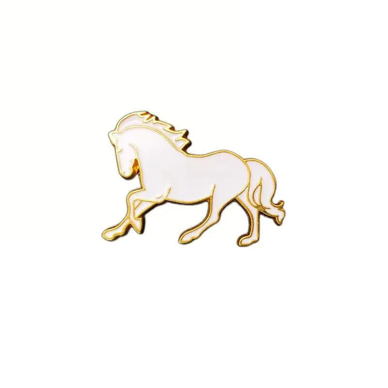 Chinese Zodiac Horse Metal Enamel Pins Cute Cartoon Animal Lapel Pin Badge DIY Decor for Backpack Clothes Fashion Jewelry Gift Qme style2
