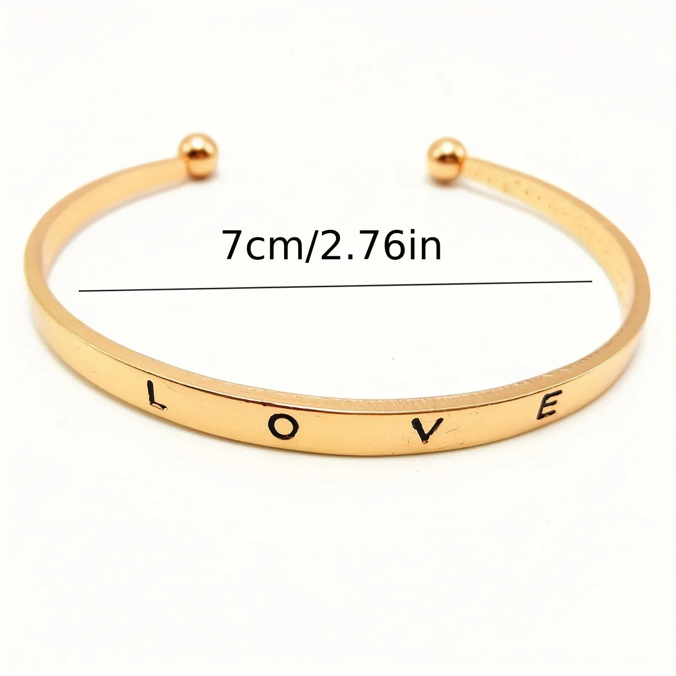Ladies Fashion Simple Digital Alloy With Quartz Watch LOVE Bracelet 2pcs Set Qme