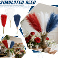 30pcs Random Color Fluffy Pampas Grass Artificial Simulation Plant Flowers for Anniversary Wedding Boho Bouquet Party Decoration Qme as shown One Size