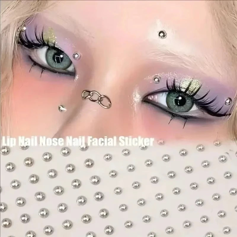 180pcs Non Piercing Fake Nose Lip Sticker Disposable Belly Eyebrow Lip Piercing Jewelry Non Piercied Earring Button Stickers Qme
