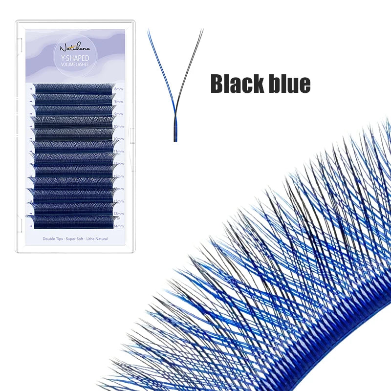 NATUHANA YY Shape Ombre Eyelashes Extension Two Tip Lashes C D Curl Qme