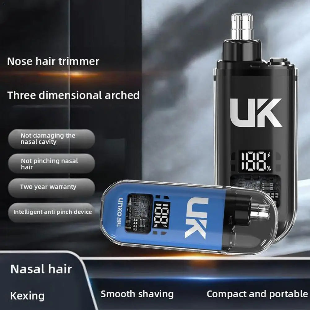 Digital Electric Nose Hair Trimmer Painless Shaving Mens Eyebrow Nose Trimmer USB Rechargeable Ear & Nose Hair Trimmer Machine Qme