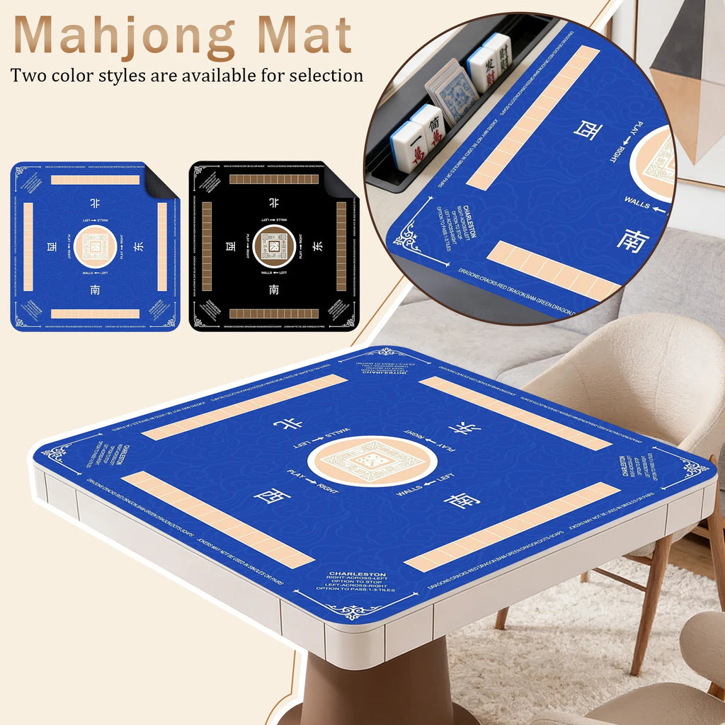 Square Noise Reduction Anti-Slip Wear-Resistant Poker Mahjong Mat Multipropose Home Office Decorative Tablecloth Qme