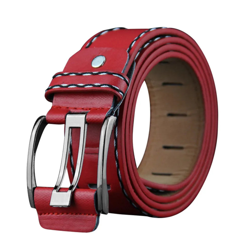 New Casual Men's Belt High Quality Designer Second Cow Leather Belts Strap Male Metal Smooth Buckle Fashion Buckle Waistband Qme