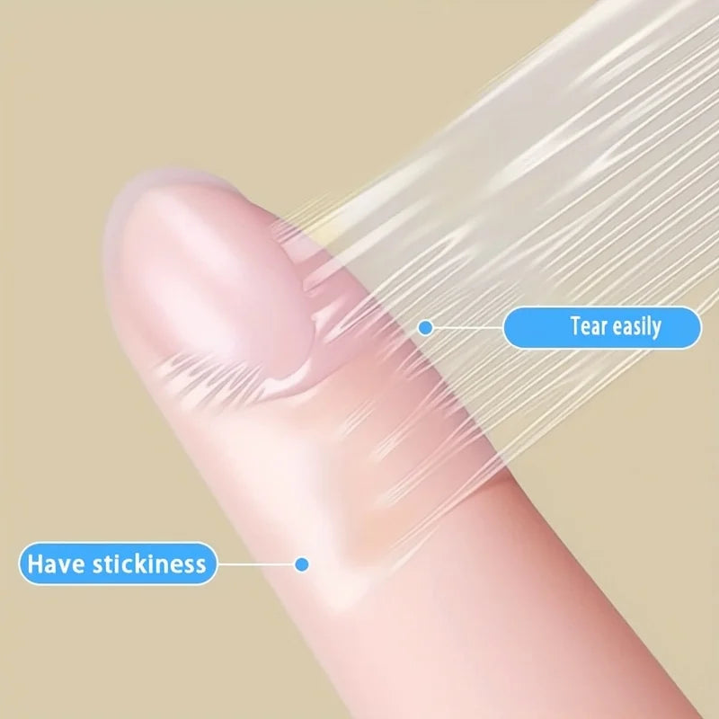 1 Roll Transparent Self-Adhesive Tape, PU Material Bandage, Portable Finger Protector, Anti-Friction Sticker for Bathing Qme