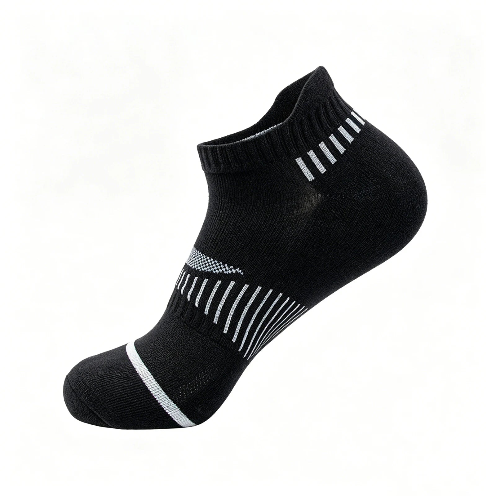 Men's High Elestic Thin Sweat Absorbing Thin Breathable Mesh Casaul Socks Non-slip Floor Pilates Dance Sports Gym Socks Qme Black One Size