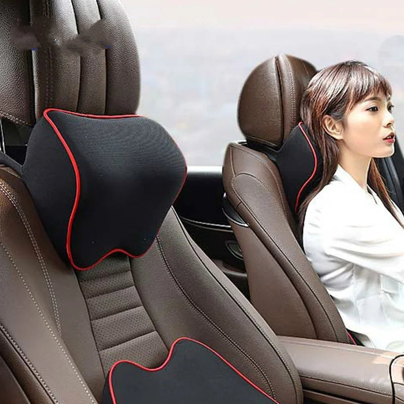 Car Neck Headrest Pillow Auto Seat Head Support Protector Automobiles Seat Rest Memory Cotton Under Qme