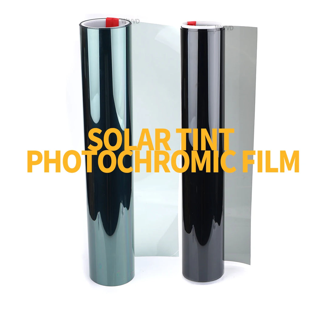 Solar Tint Photochromic Film Sun Control Film VLT Changed 78%~15% Heat Insulation Film Window Protection Car Accessories Qme