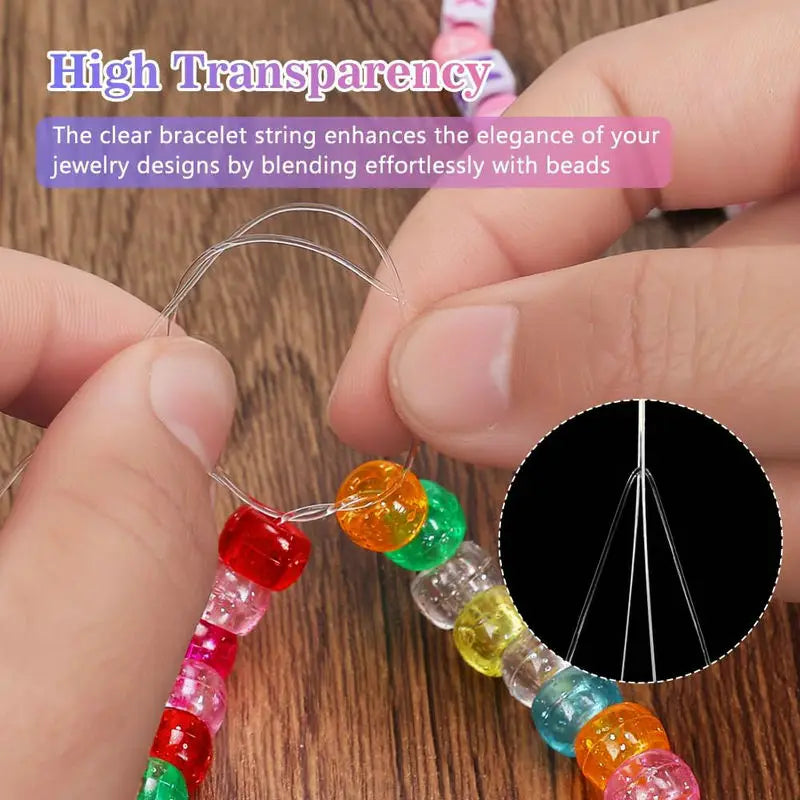 Stretchy Bracelet String 0.7mm Crystal Clear Elastic String Bead Cord for Bracelets, Necklaces, Crafts, Jewelry Making Supplies Qme