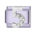 Hot Selling Shiny Zircon Numbers 0-9 Italian Charm Link 9mm Stainless Steel Modular Bracelet Jewelry Accessories DIY Wholesale Qme Style 6
