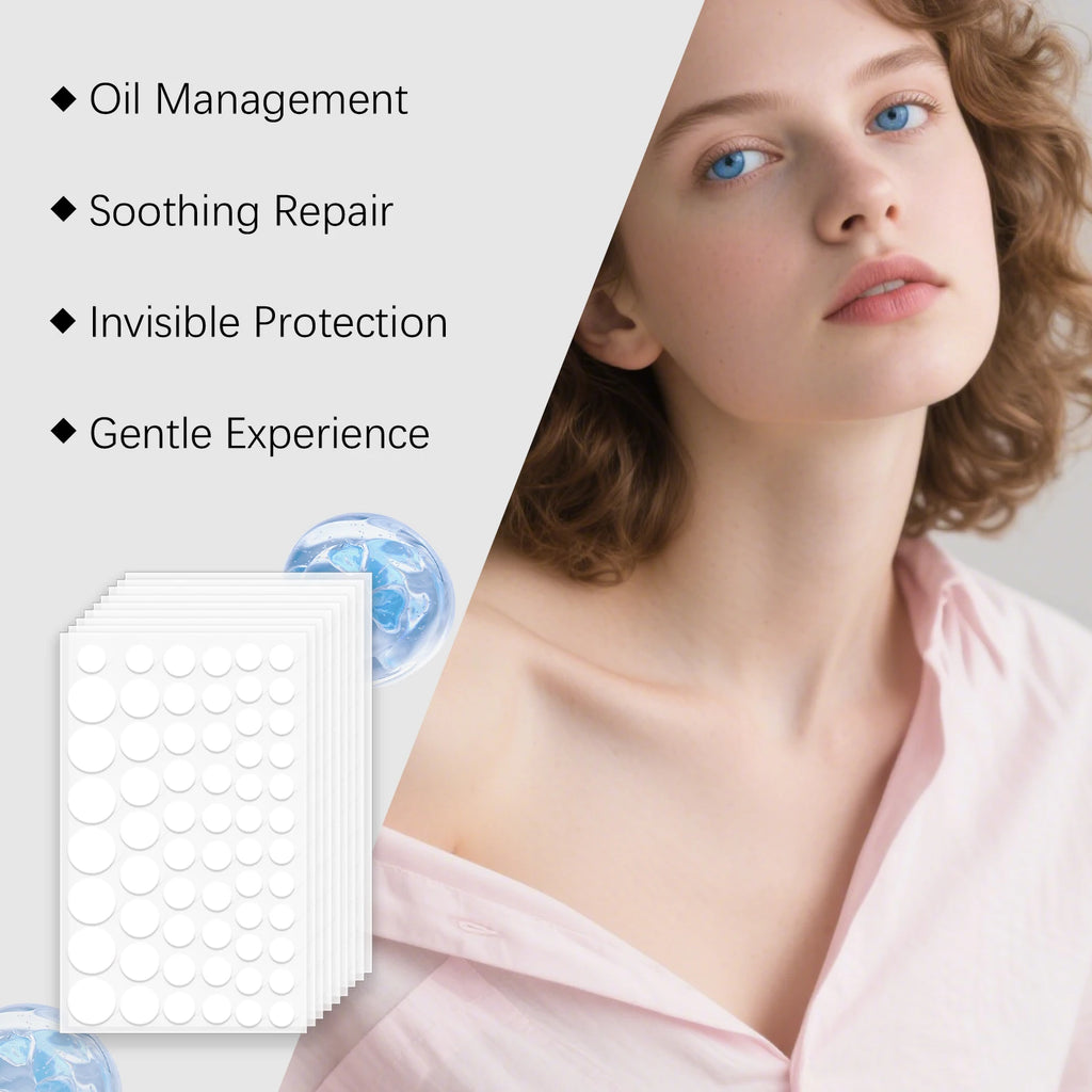 Hydrocolloid Acne Patches Round Spot Invisible Acne Pimple Patches Absorb Pus & Oil Reduce Redness Waterproof & Skin-Friendly Qme