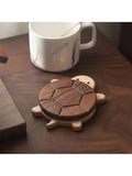 Solid Wood Turtle Insulation Mat Creative and Cute Kettle Tea Coasters Table Heat-Resistant Drink Holder for Home Decor Kitchen Qme SKY BLUE