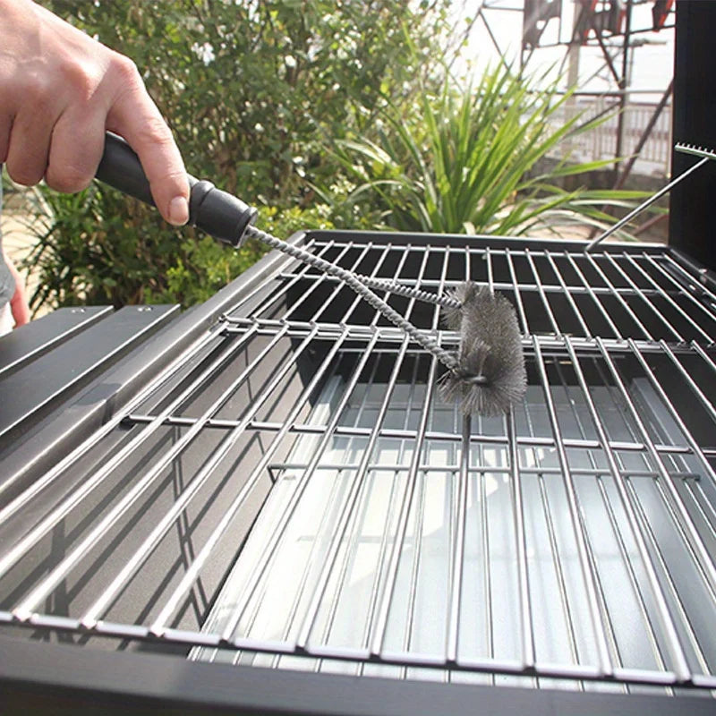 Premium Stainless Steel BBQ Grill Cleaning Brush - Durable, Rust-Resistant, Ergonomic Y-Shape for Deep Cleaning - Non-Stick Qme
