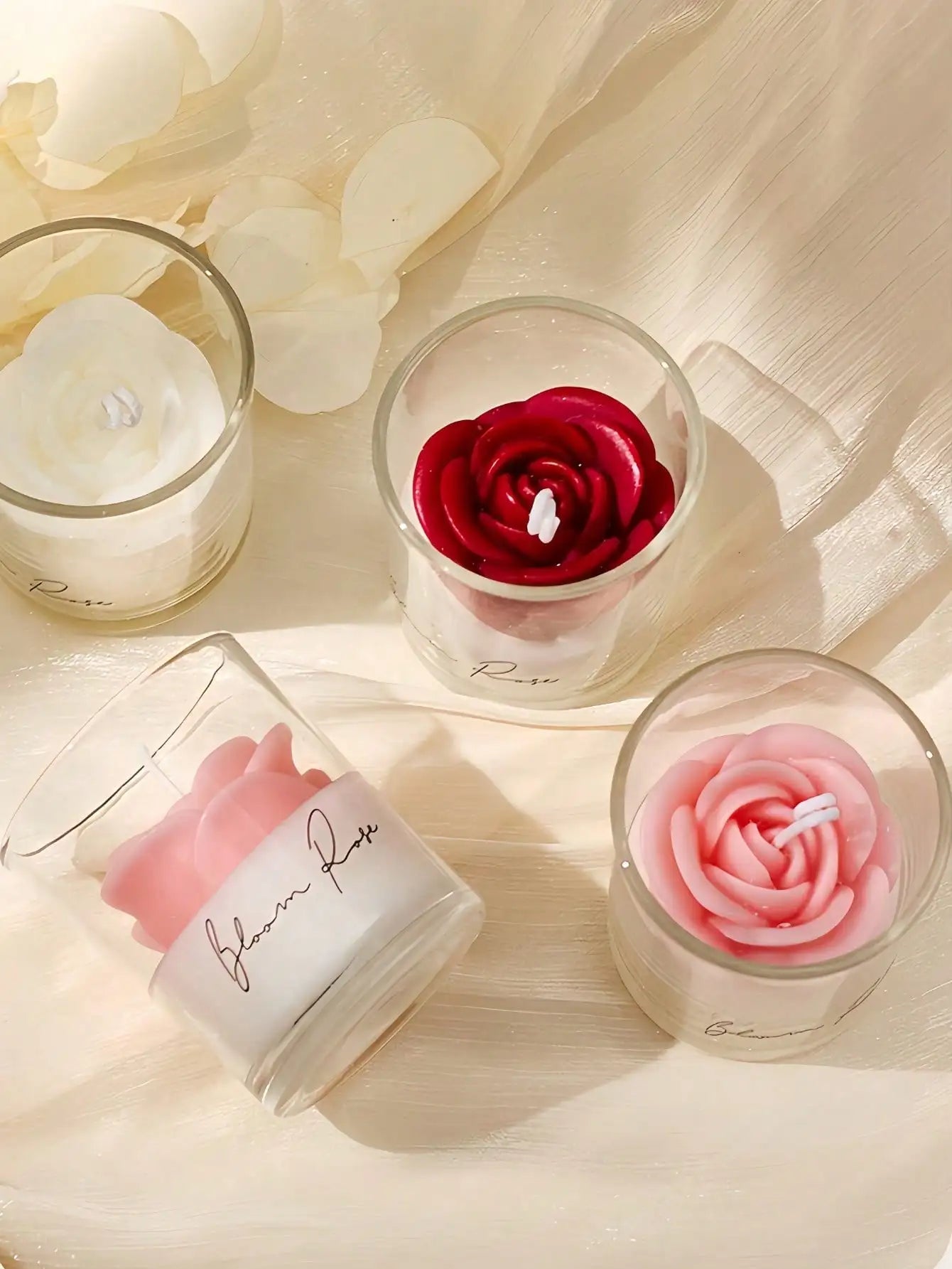 Valentine's Day Best-selling Straight Cup Rose Fragrance Candle Qme