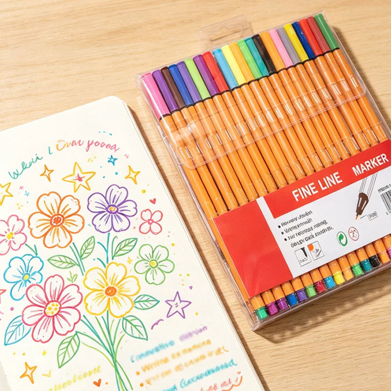 Multicolor Fine Tip Outline Markers for Marking, Sketching, Doodle Outlining & Poster Drawing, Back to School Essentials Qme