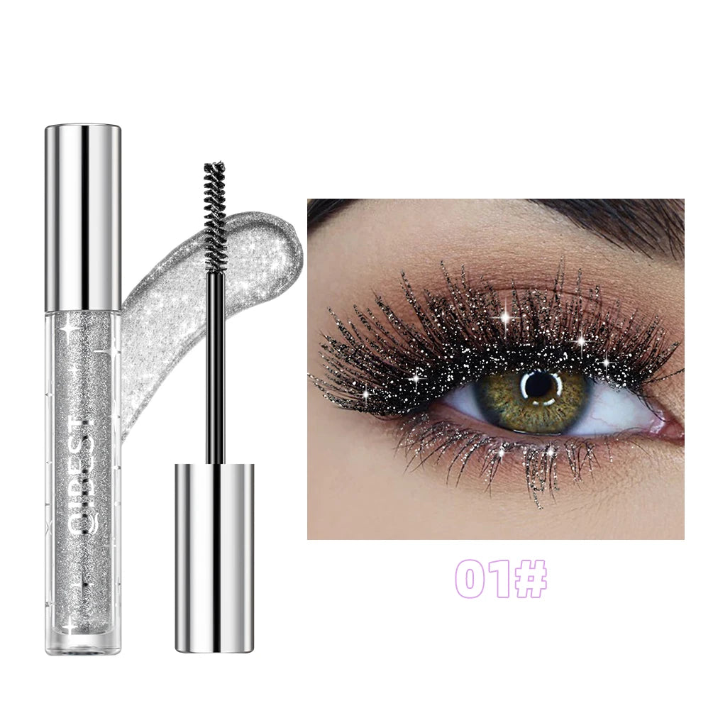 1 PC Diamond Mascara Shining Galaxy Sequins Sweat Proof Glitter Eyelashes Quick Dry Lasting Curling Thick Mascara Shimmer Makeup Qme 01 China Mainland